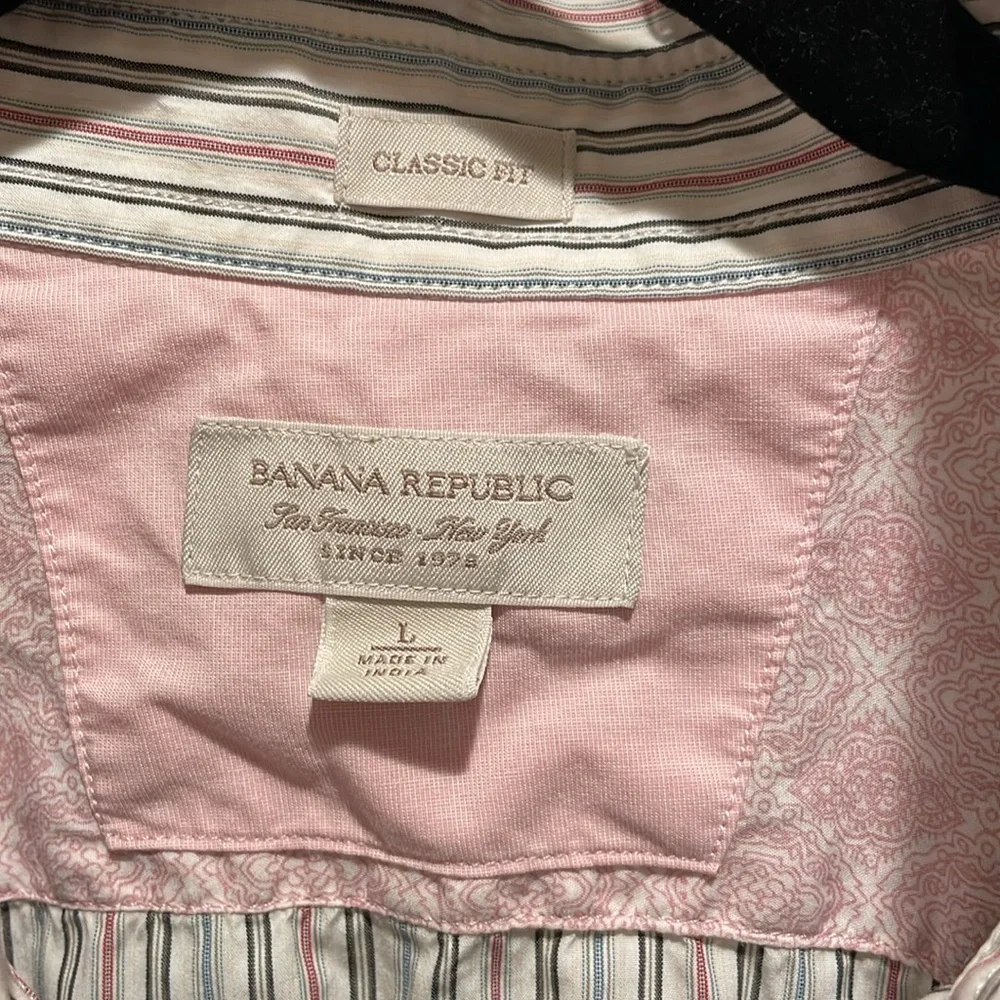 Banana Republic striped button down shirt